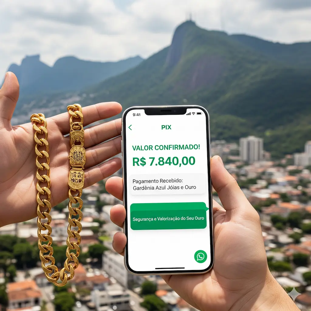 compra joias de ouro gardenia azul