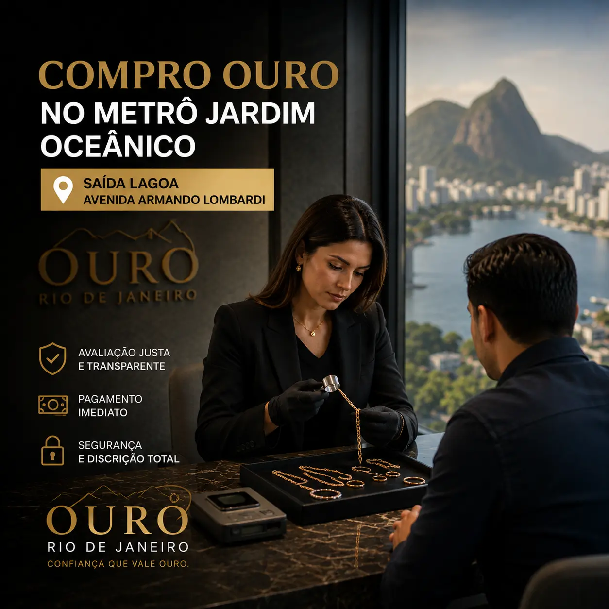 compro ouro metro jardim oceânico saída lagoa avenida armando Lombardi