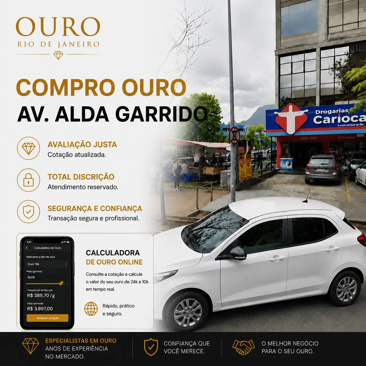 Compro Ouro na Avenida Alda Garrido: Avaliação Segura e Cotação da Bolsa no Jardim Oceânico