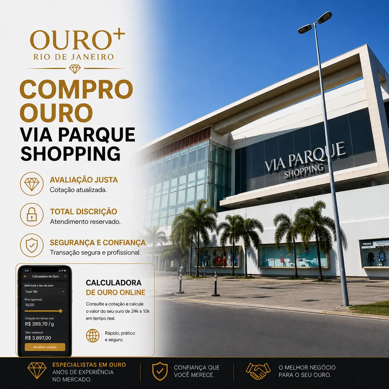 compro ouro via no parque shopping